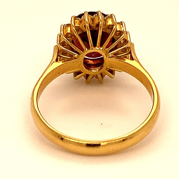 Red Tourmaline 3.57ct Diamonds 18K Cocktail Ring - Picture 5 of 6